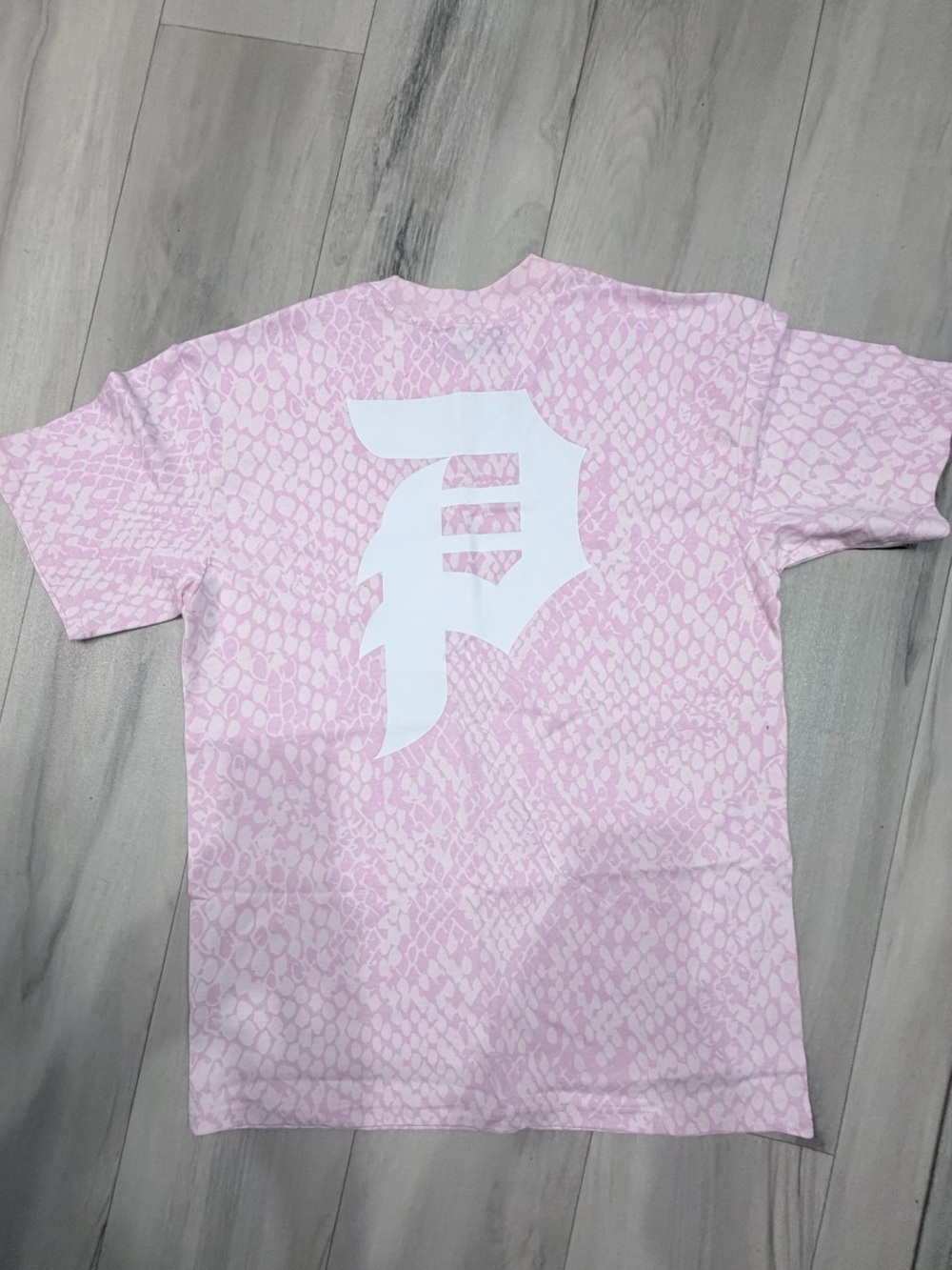 Primitive Pink Snake-Print Tee with White Logo